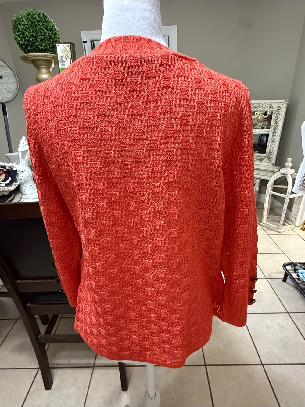 San Remo Women’s Coral Knit Button-Up Cardigan Sweater Size:XS - Picture 4 of 7